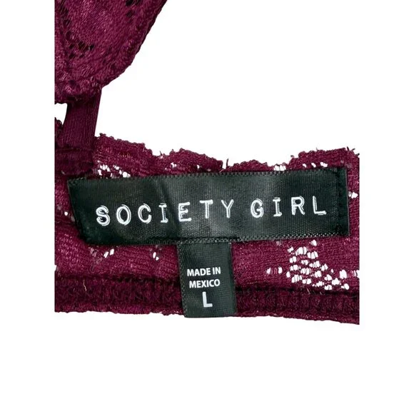 Black Cherry Lace Strappy Cage Back Bralette | Mob Wife Coquette Balletcore Goth - Picture 12 of 14